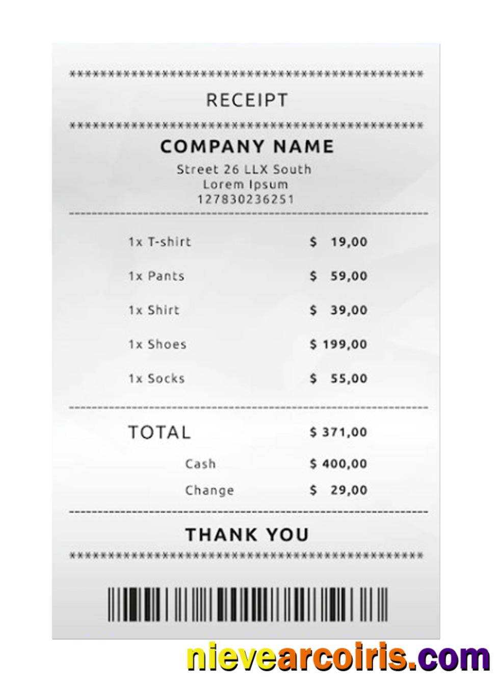 COMPANY payment receipt